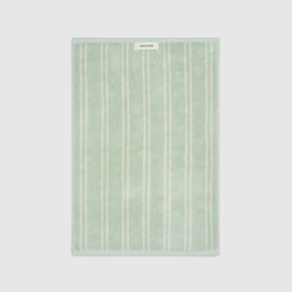 Green and white striped towel
