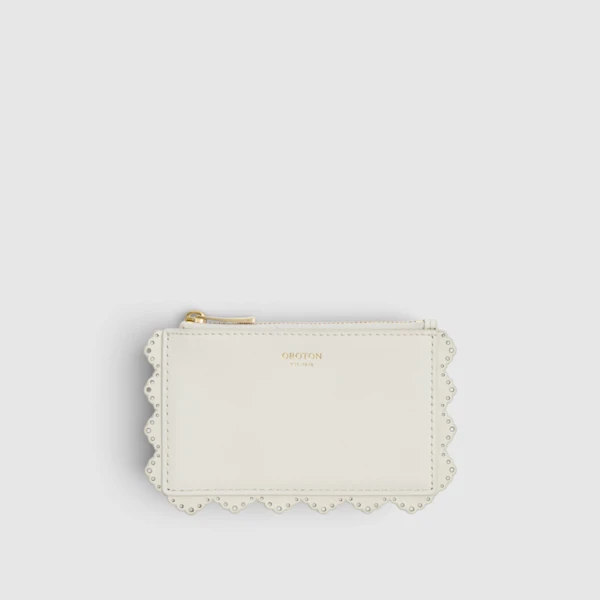 Cream quilted leather wallet