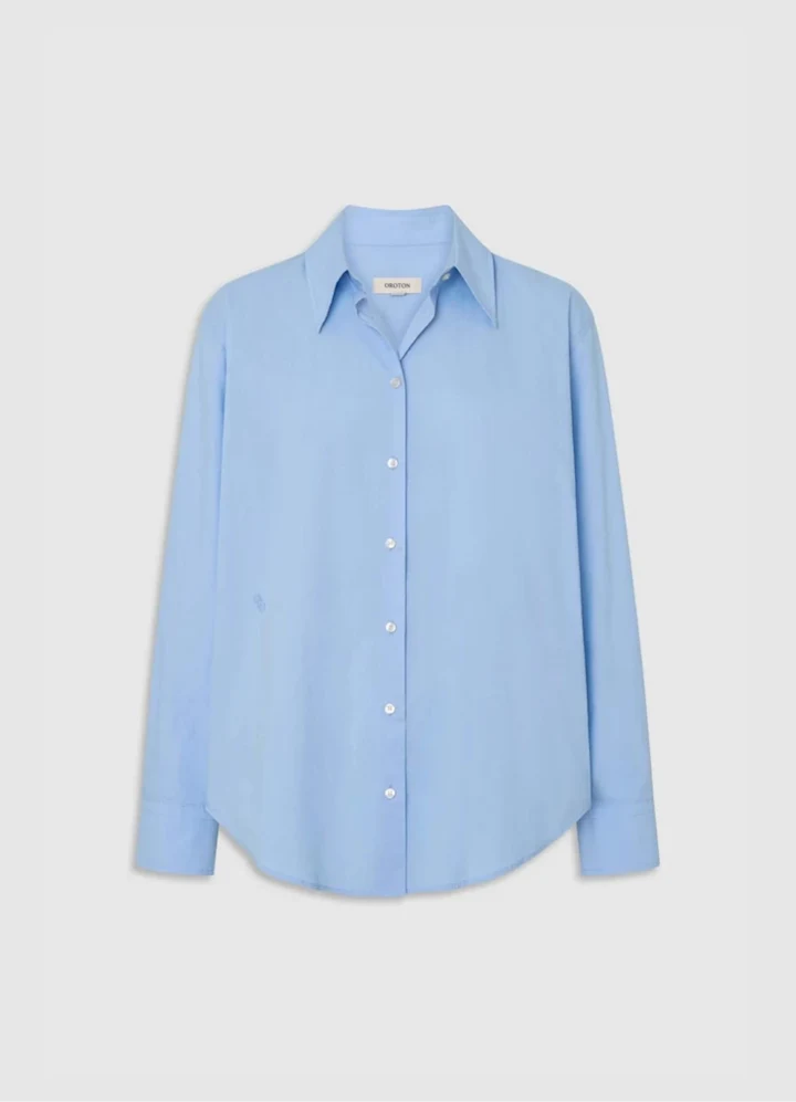 Wren Poplin Shirt in French blue