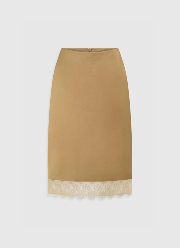 Lace Trim Skirt in butterscotch