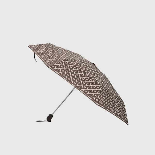 Taupe umbrella, open