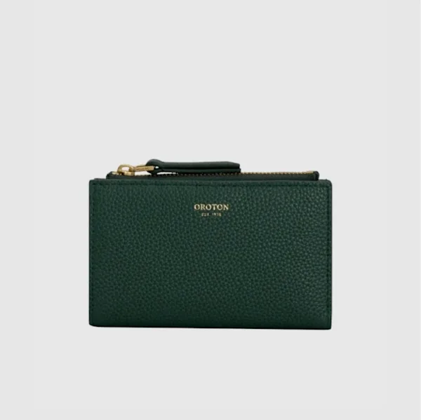 Green leather wallet