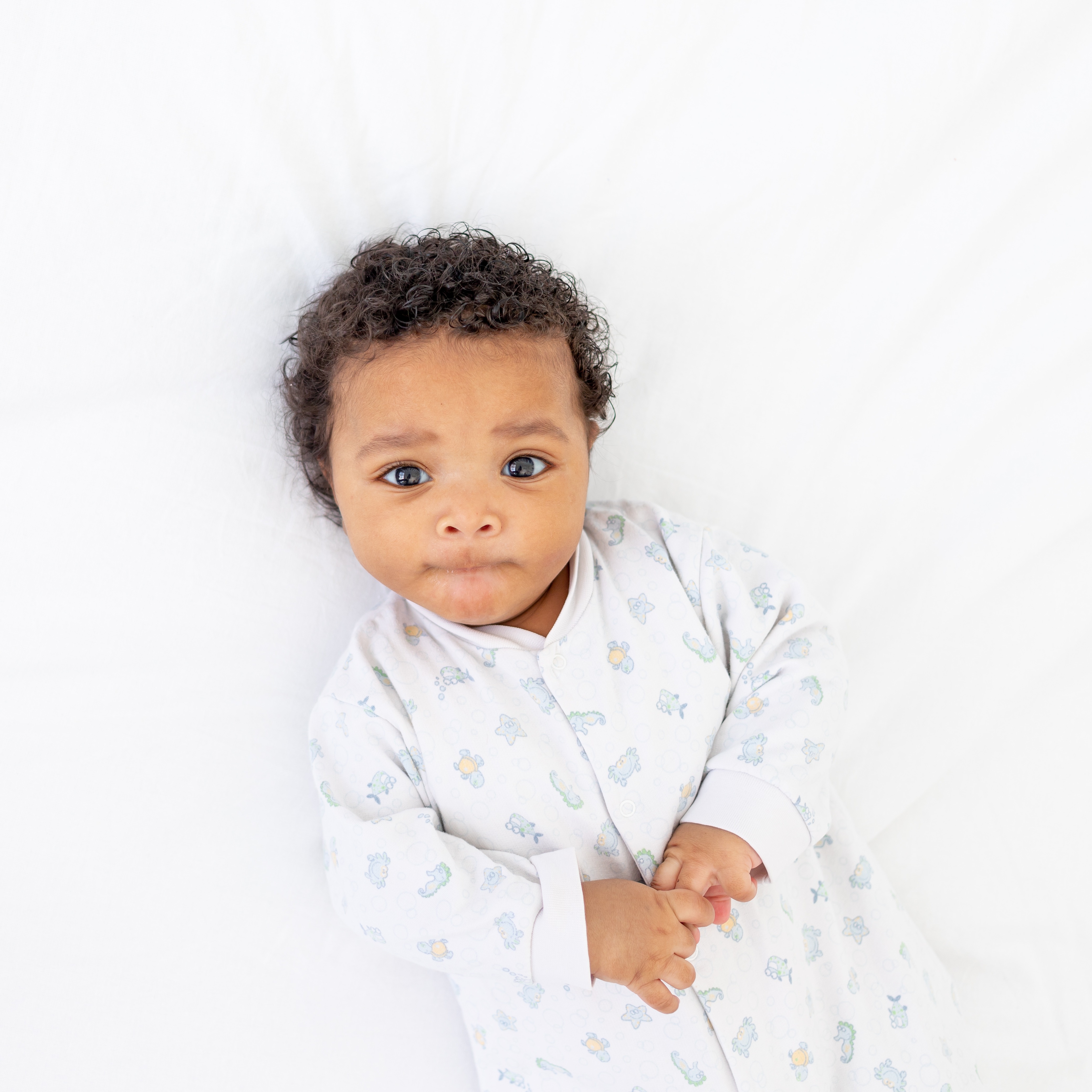 Baby dressed safely for sleep