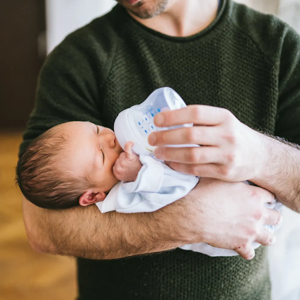 Newborn eating
