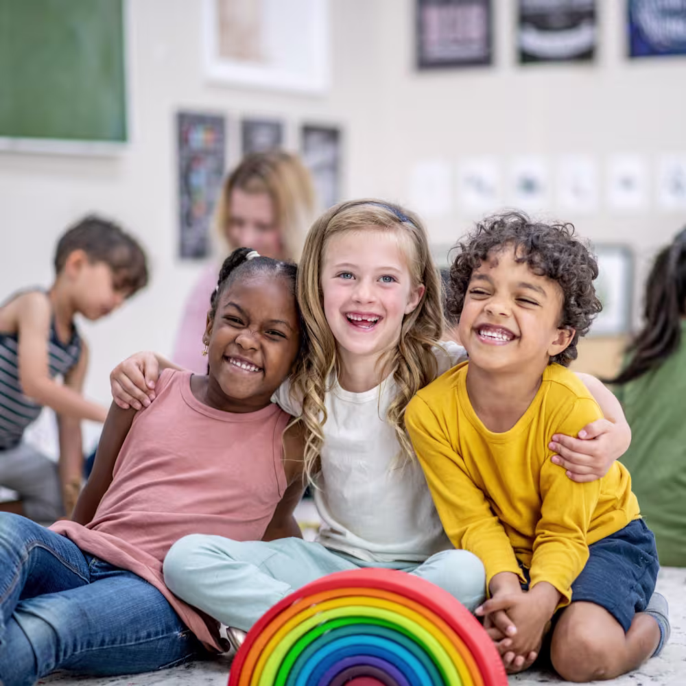 5 year old students in class.
