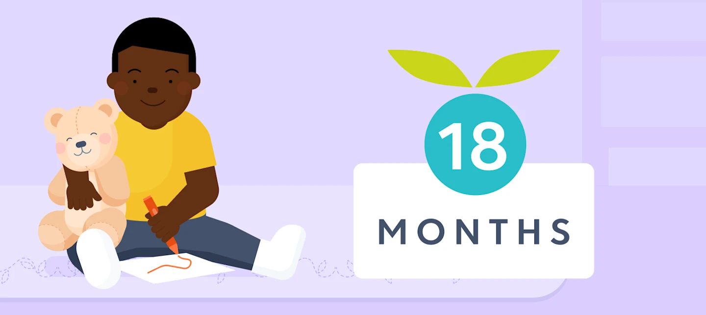 18 month old toddler milestones illustrated image | Huckleberry