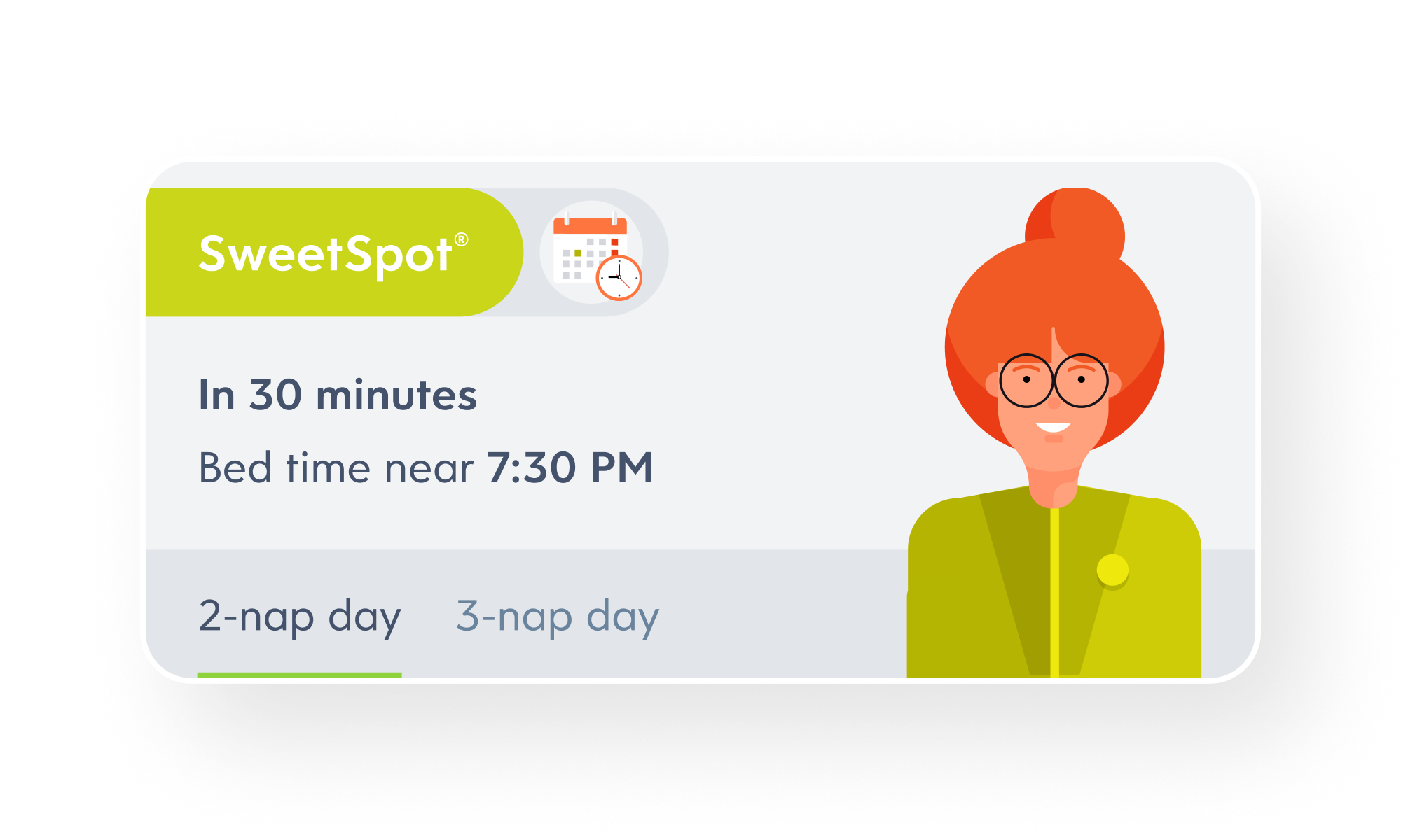 SweetSpot® nap and bedtime predictions (2+ months)