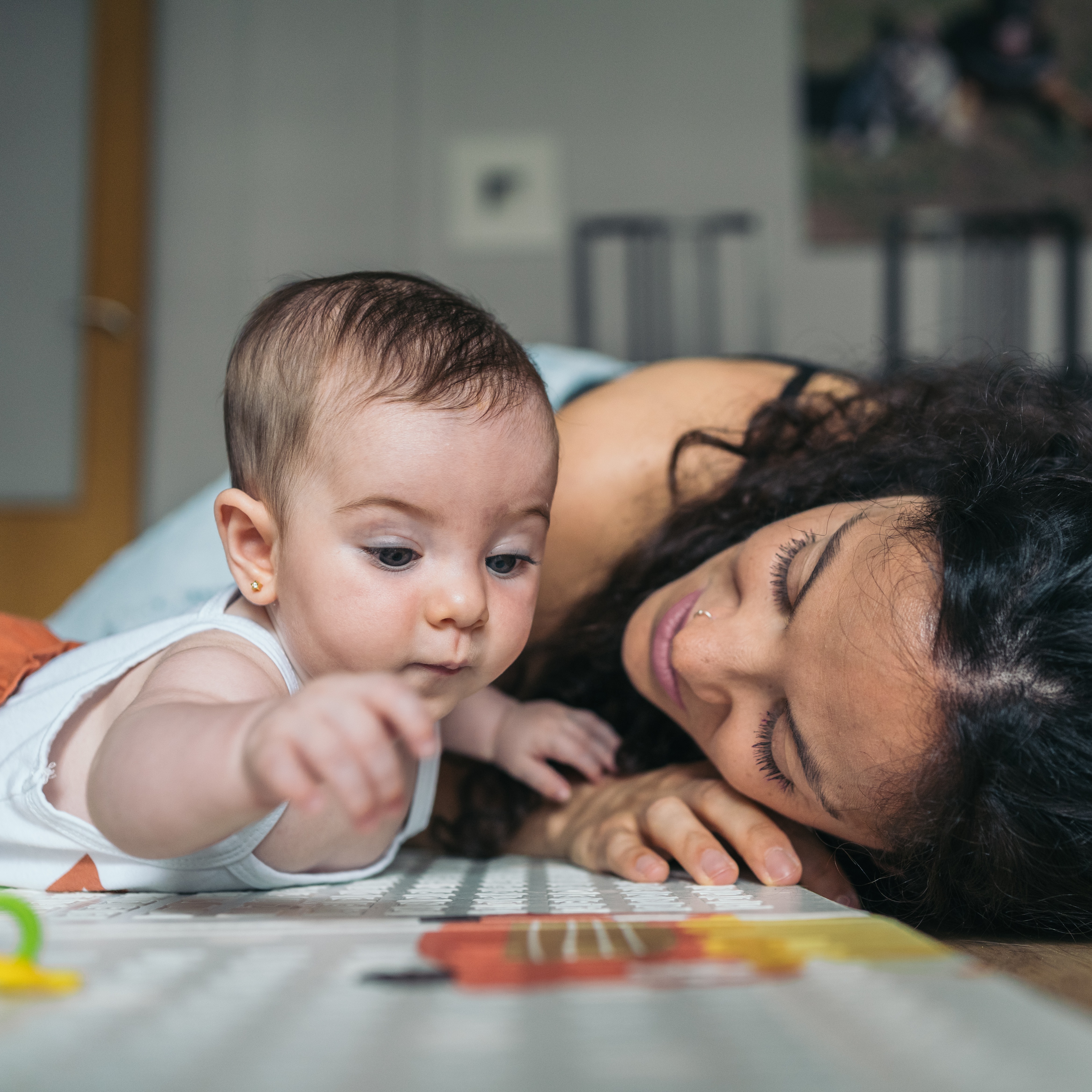 Baby doing tummy time