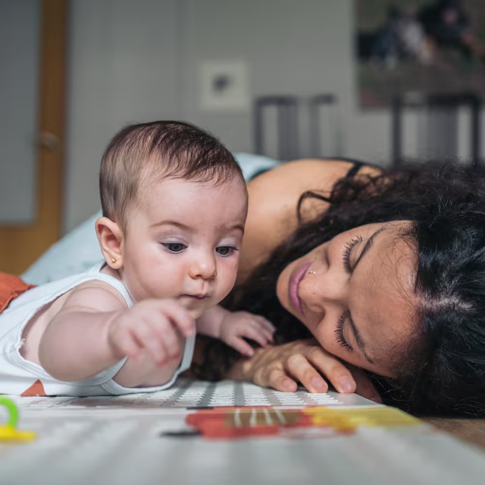 Baby doing tummy time
