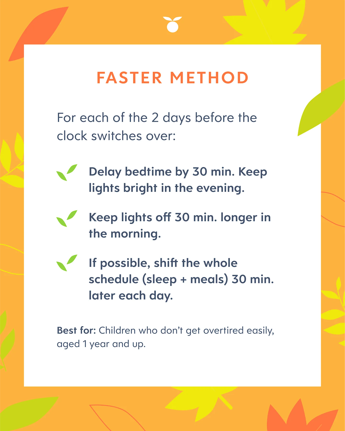 Fall back, faster method