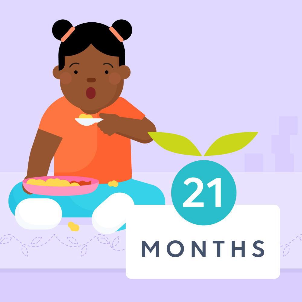 21 month old toddler milestones illustrated image.