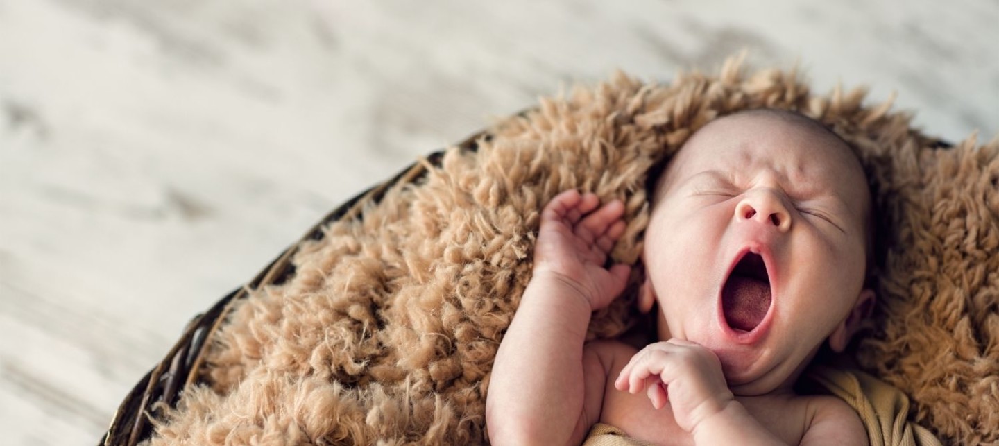 Baby yawning