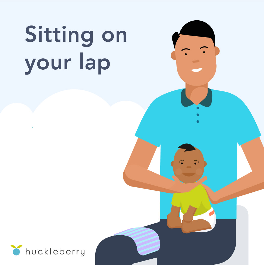 Newborn burping positions: Sitting on your lap