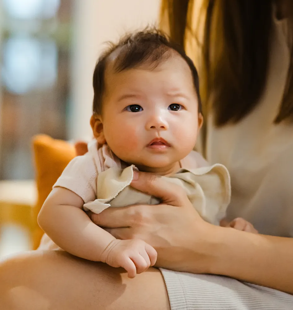Baby burping after a feed