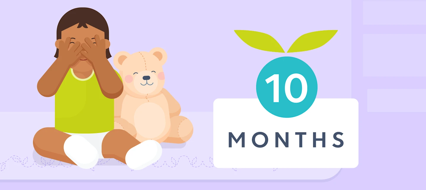 10 month old baby milestones illustrated image | Huckleberry
