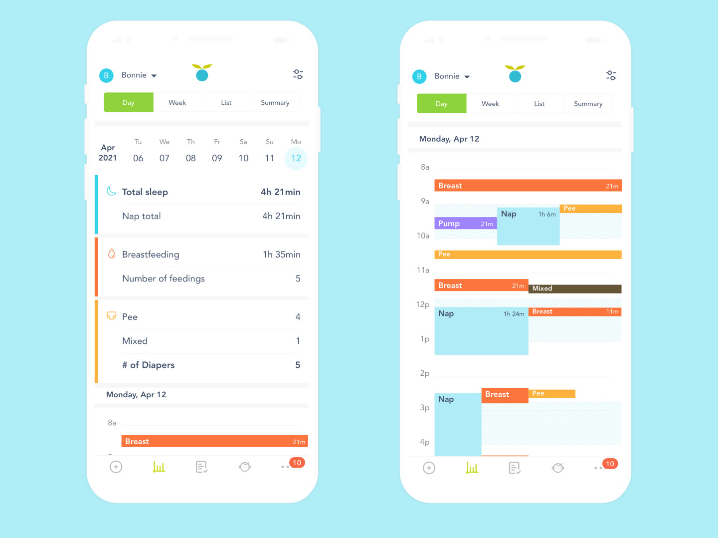 Huckleberry baby tracker app - baby sleep tracker