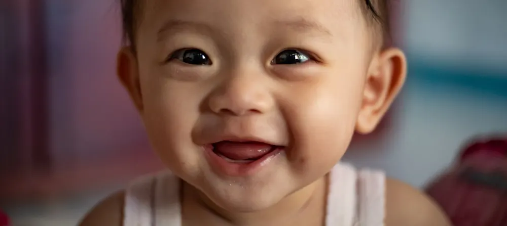 A happy child smiling.