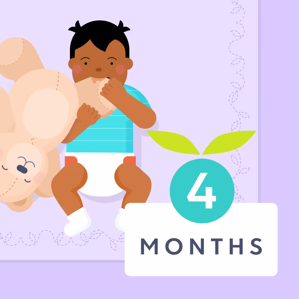 4 month old baby milestones illustrated image