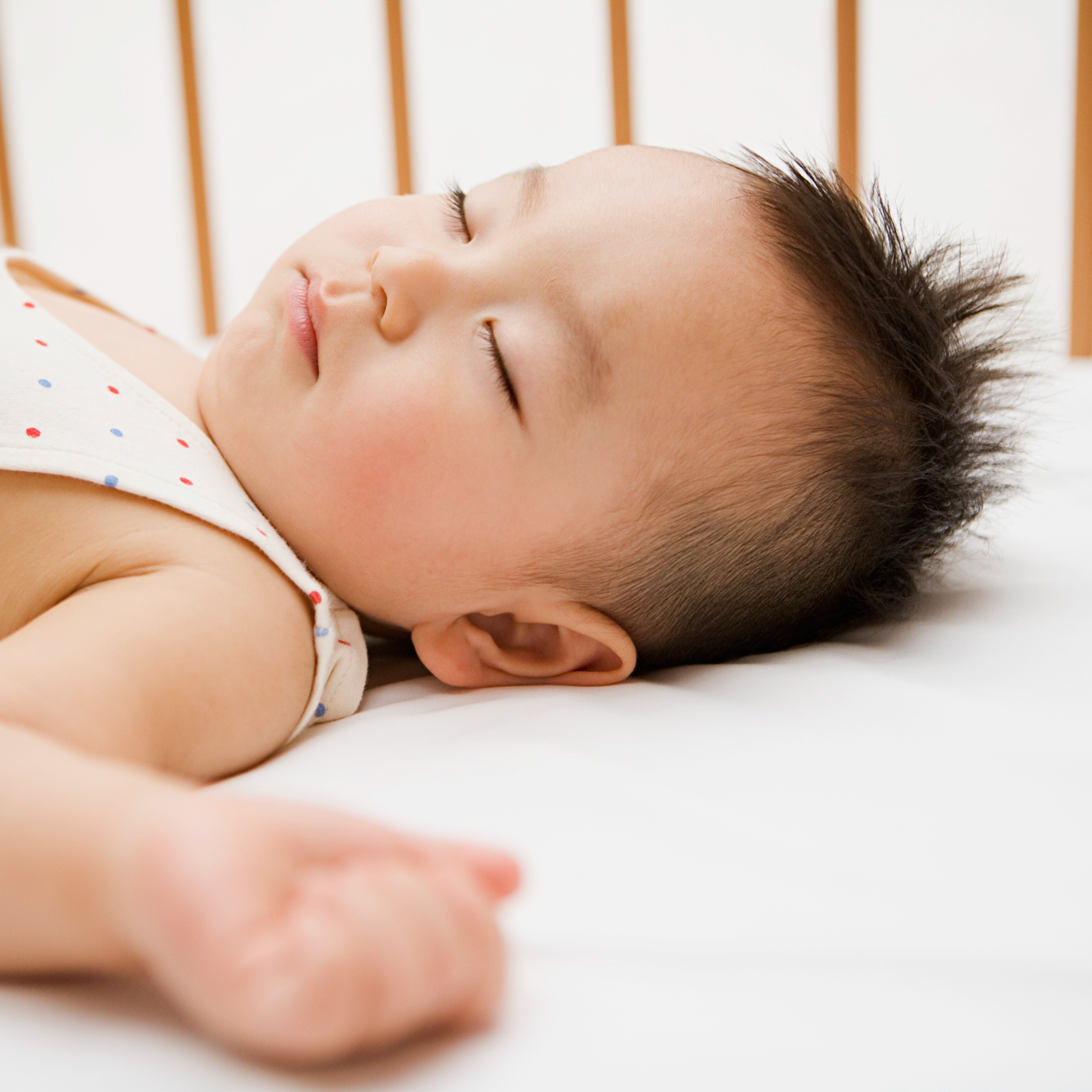 Baby snoring in crib