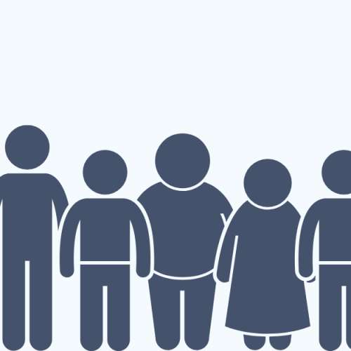 navy blue illustration of a group of individuals