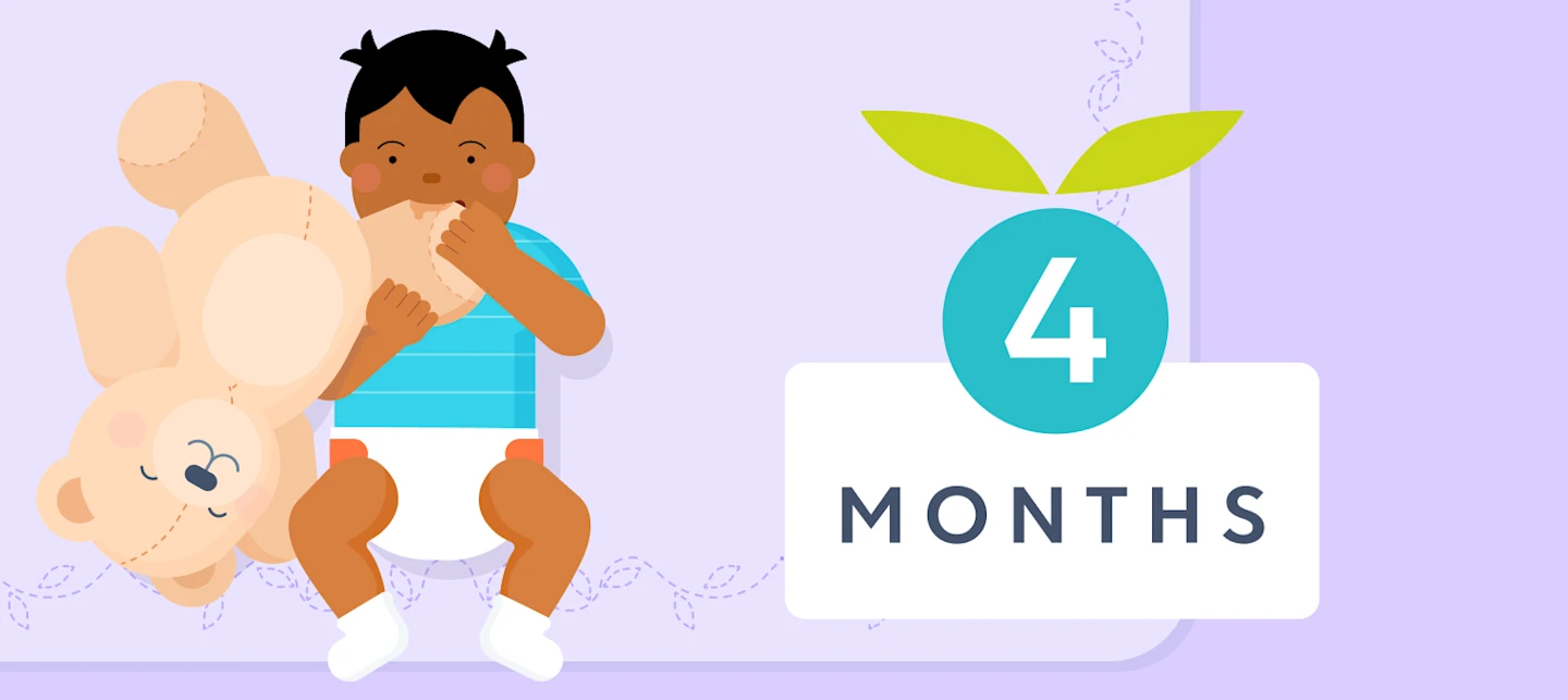 4 month milestones illustrated image | Huckleberry