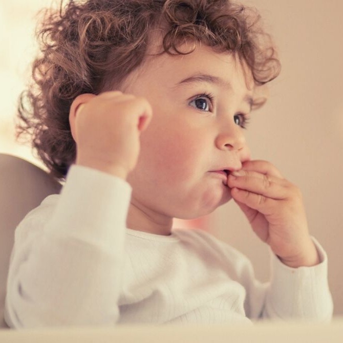 A child eating.