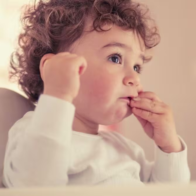 A child eating.