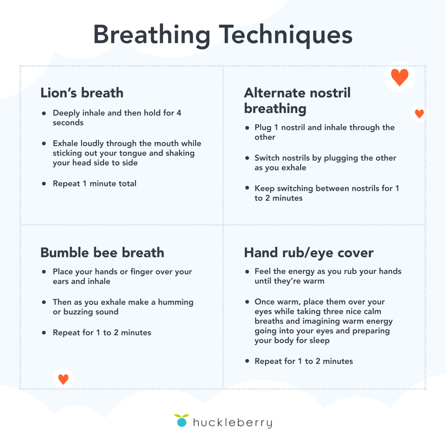 A graphic of breathing techniques. 
