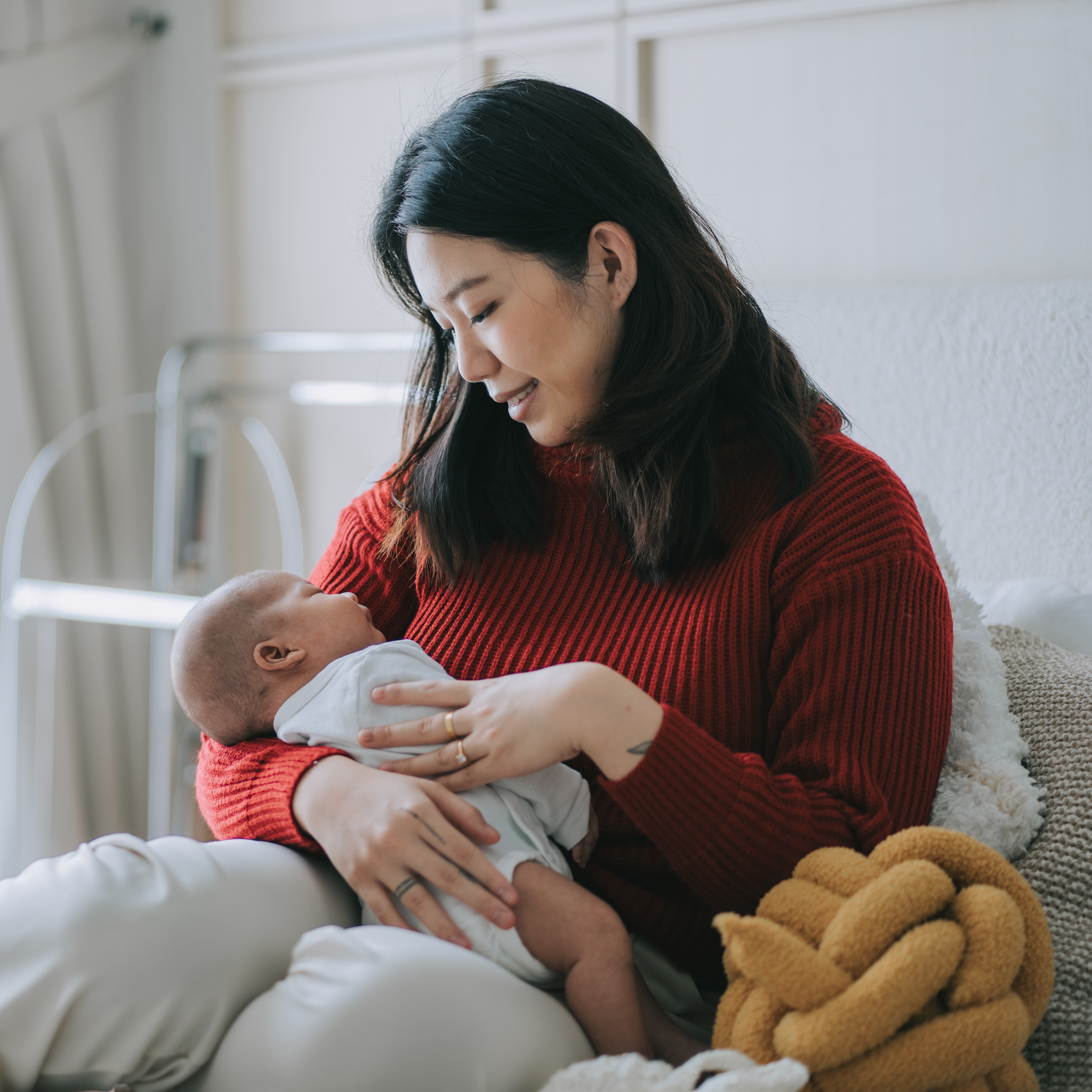 Mom and newborn baby