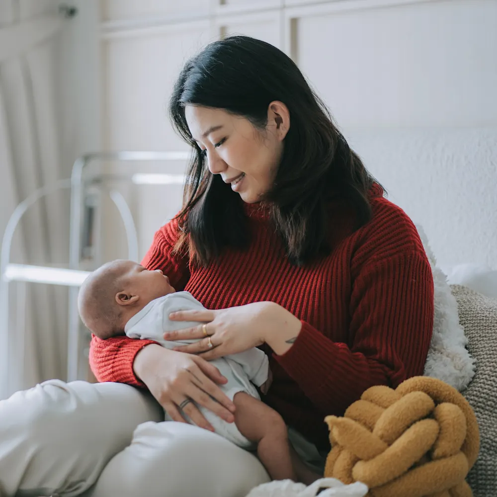 Mom and newborn baby