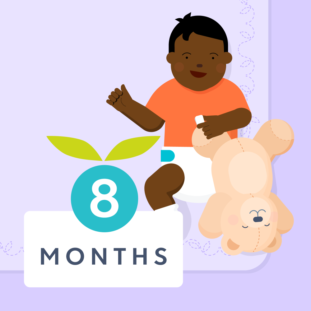 8 month milestones illustrated image