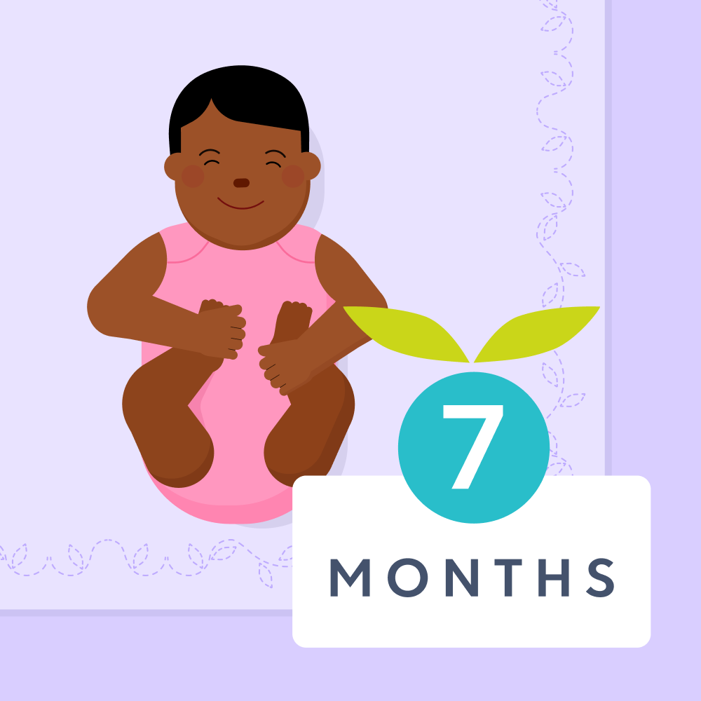 7 month milestones illustrated image