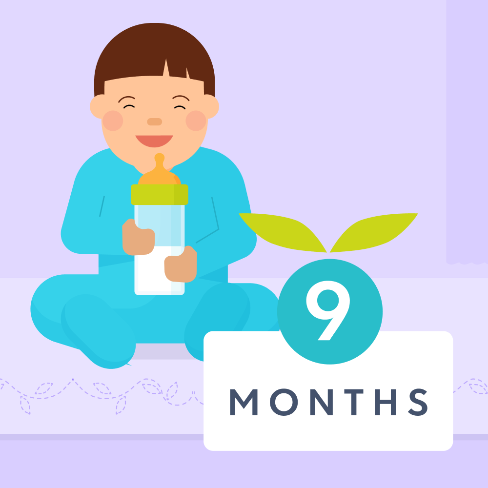 9 month milestones illustrated image