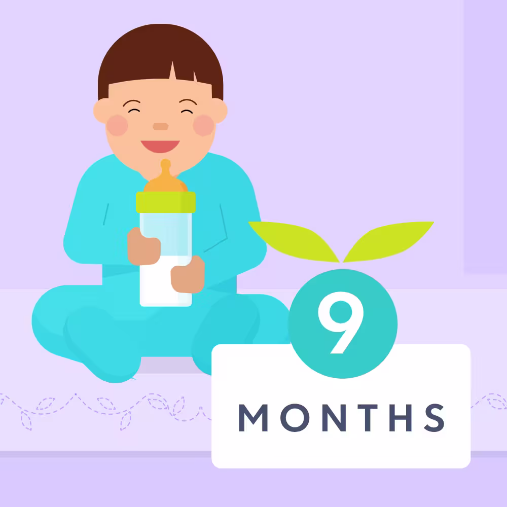 9 month milestones illustrated image