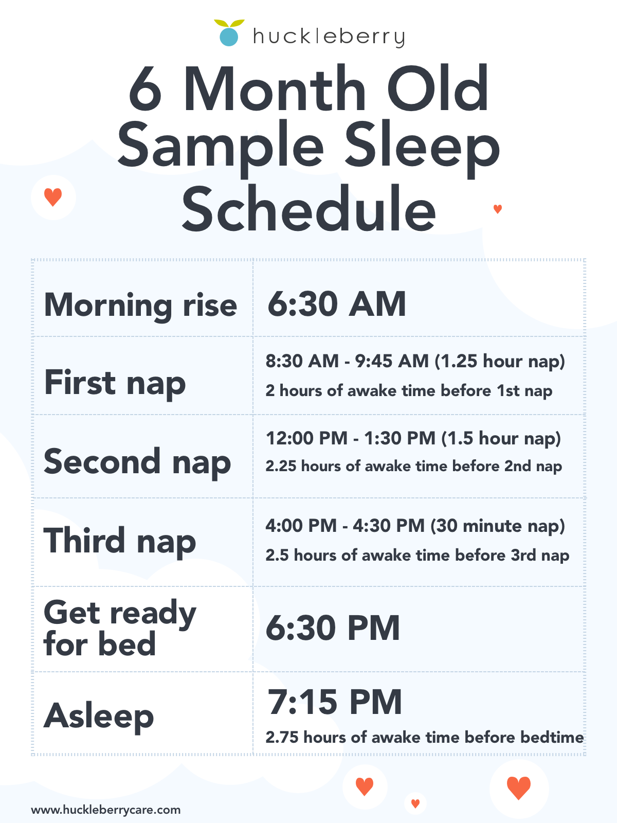 6 Month Old Sleep Schedule: Bedtime And Nap Schedule | Huckleberry