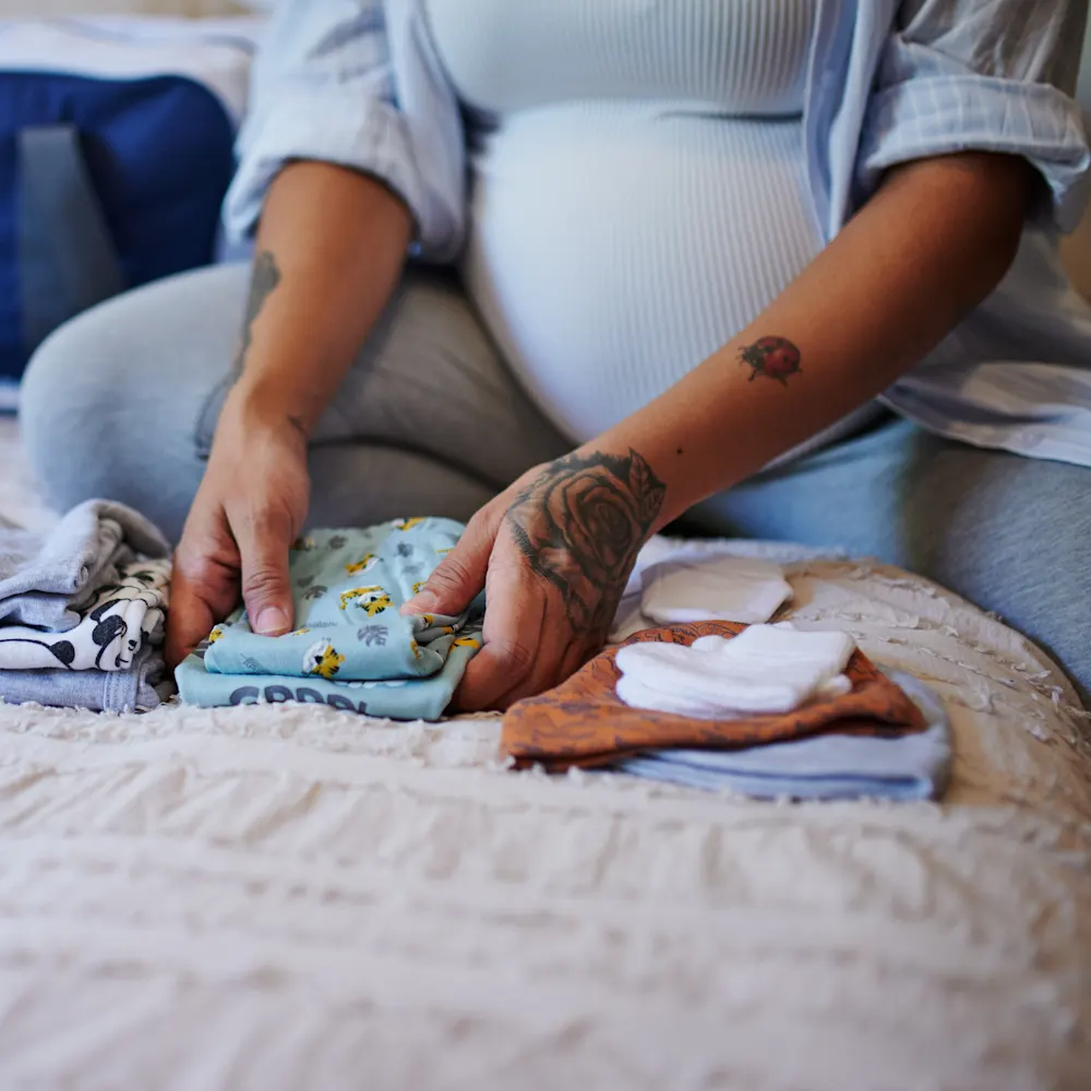 Expecting mom packing hospital bag