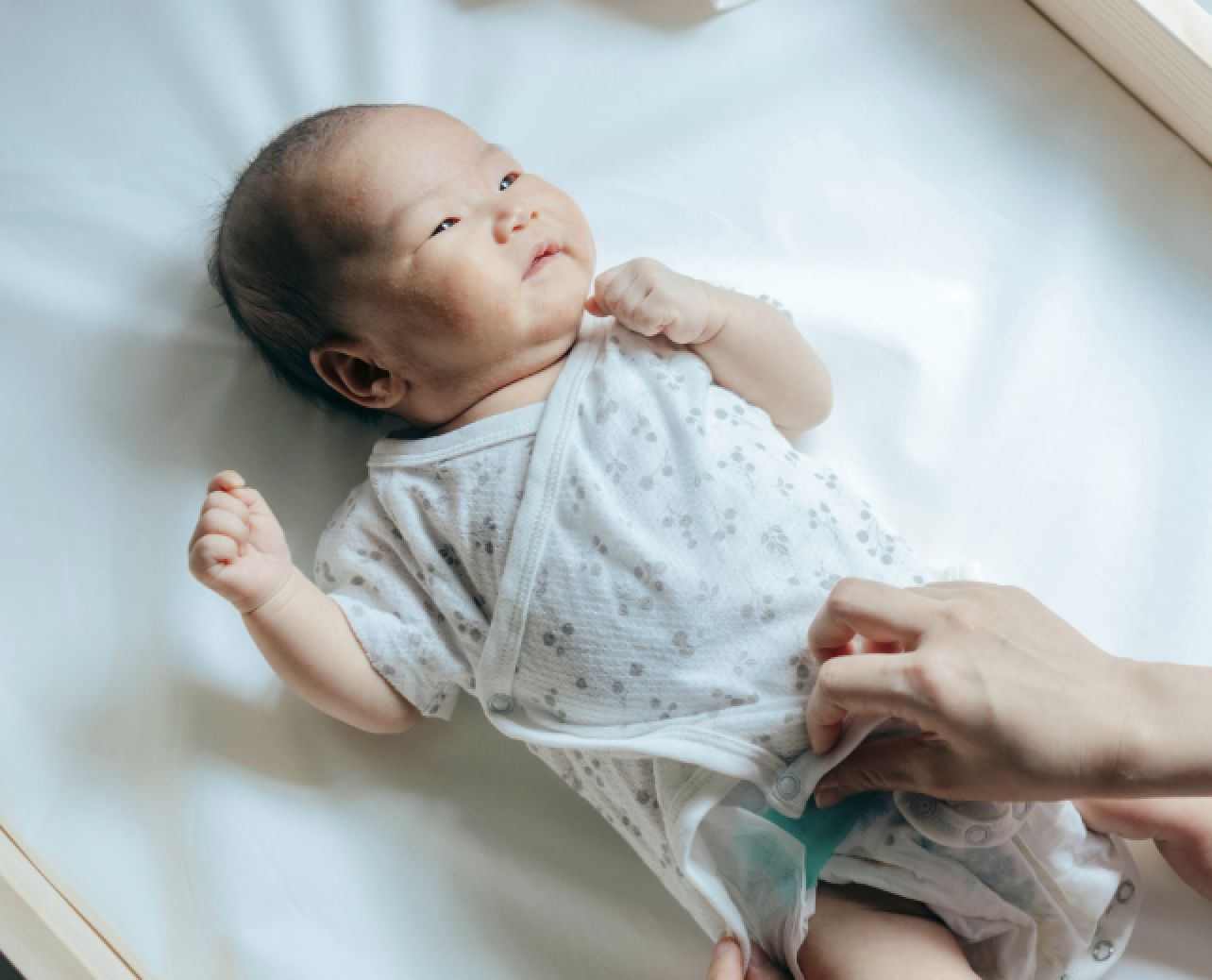 Newborn diaper change 