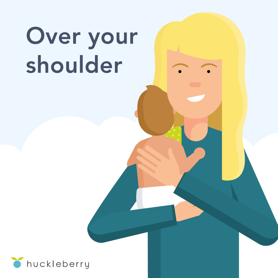 Newborn burping positions: over the shoulder