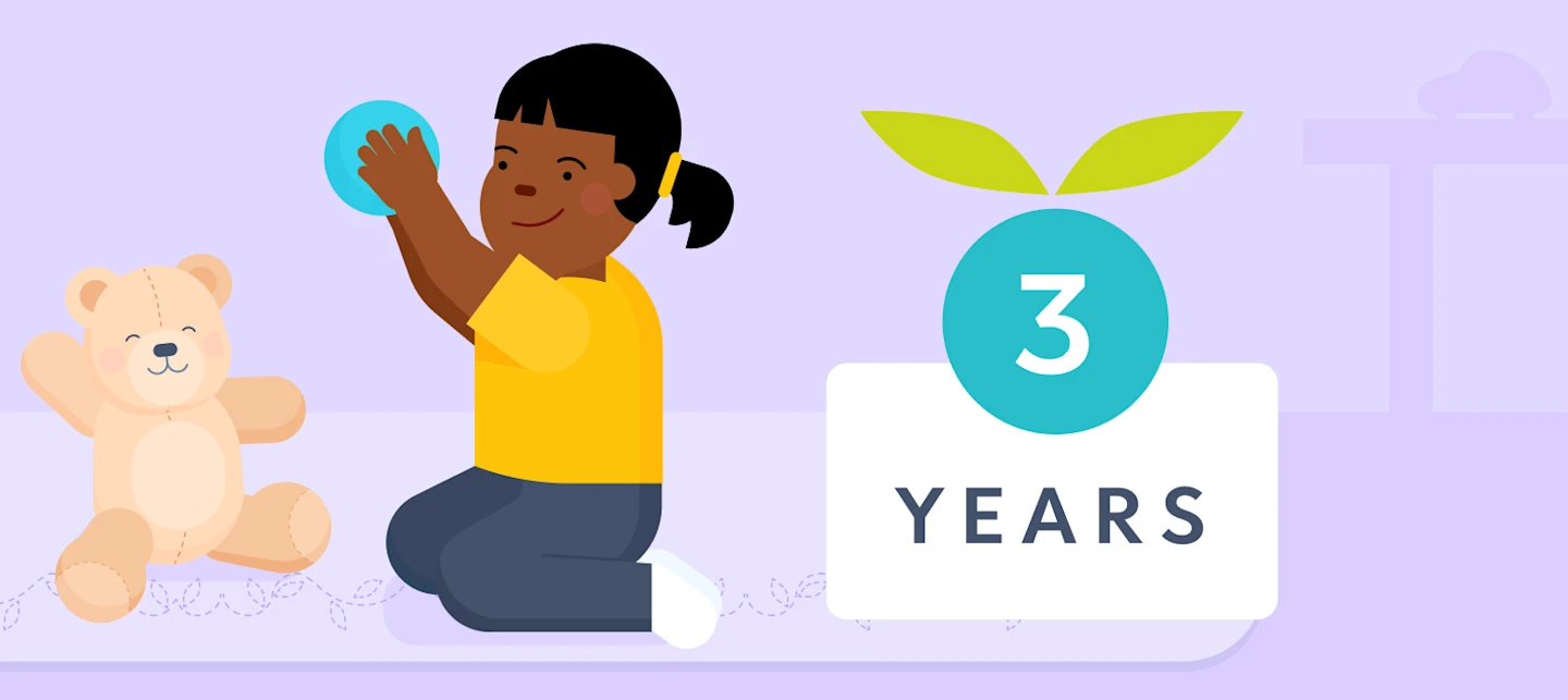 3 year old milestones illustrated image | Huckleberry