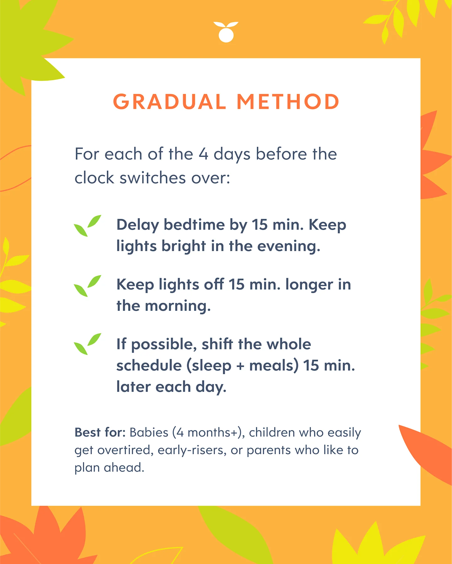 Fall back, gradual method