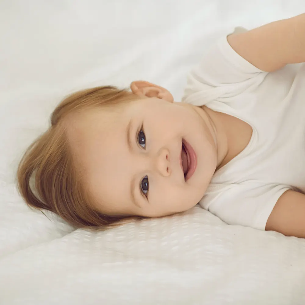 Baby awake in crib