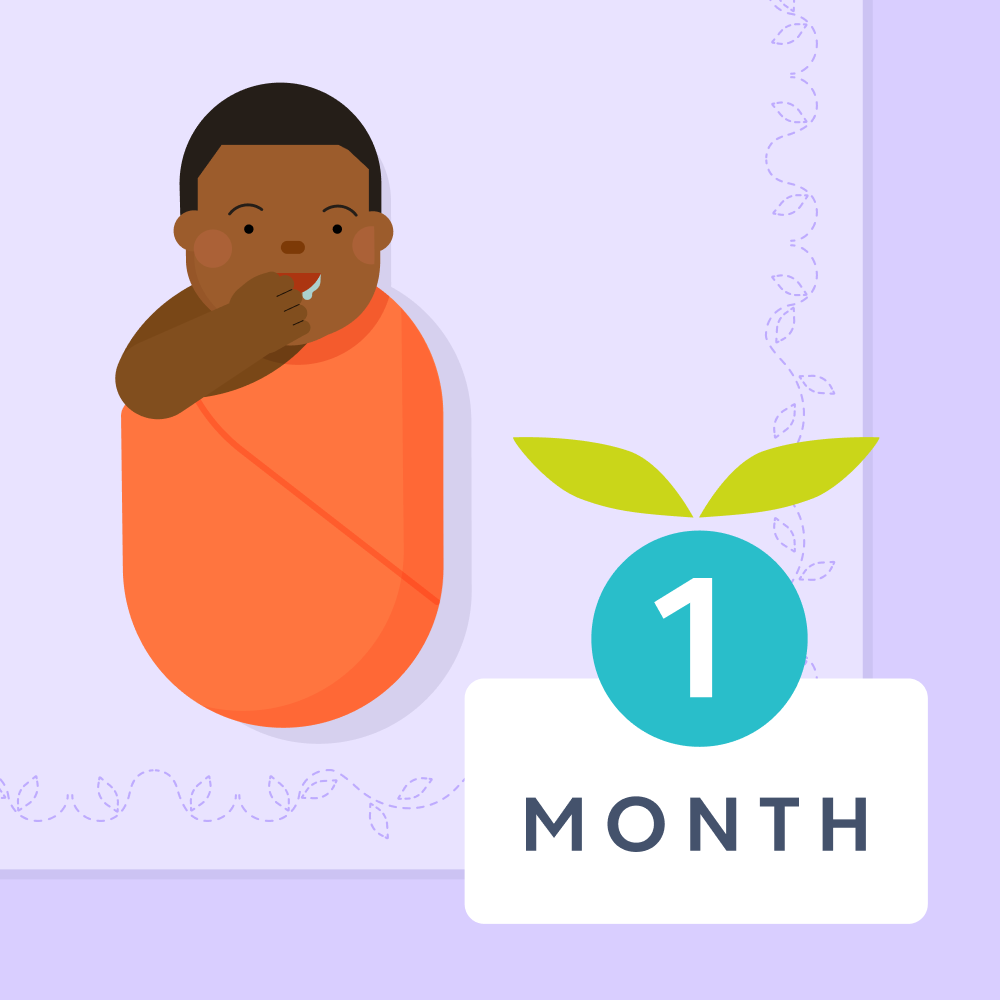 1 month baby milestones illustrated image