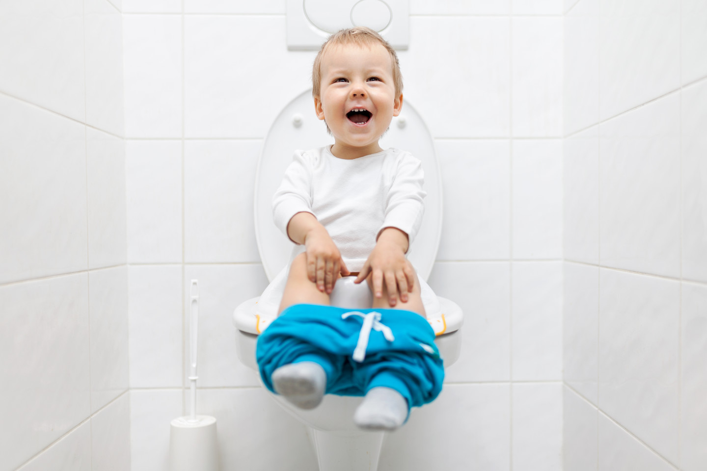 toddler on toilet
