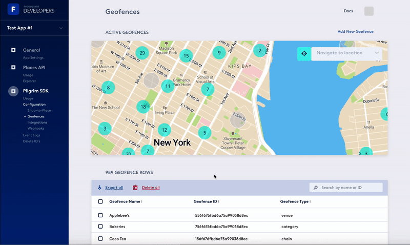 A gif of how the geofence dashboard can be used.