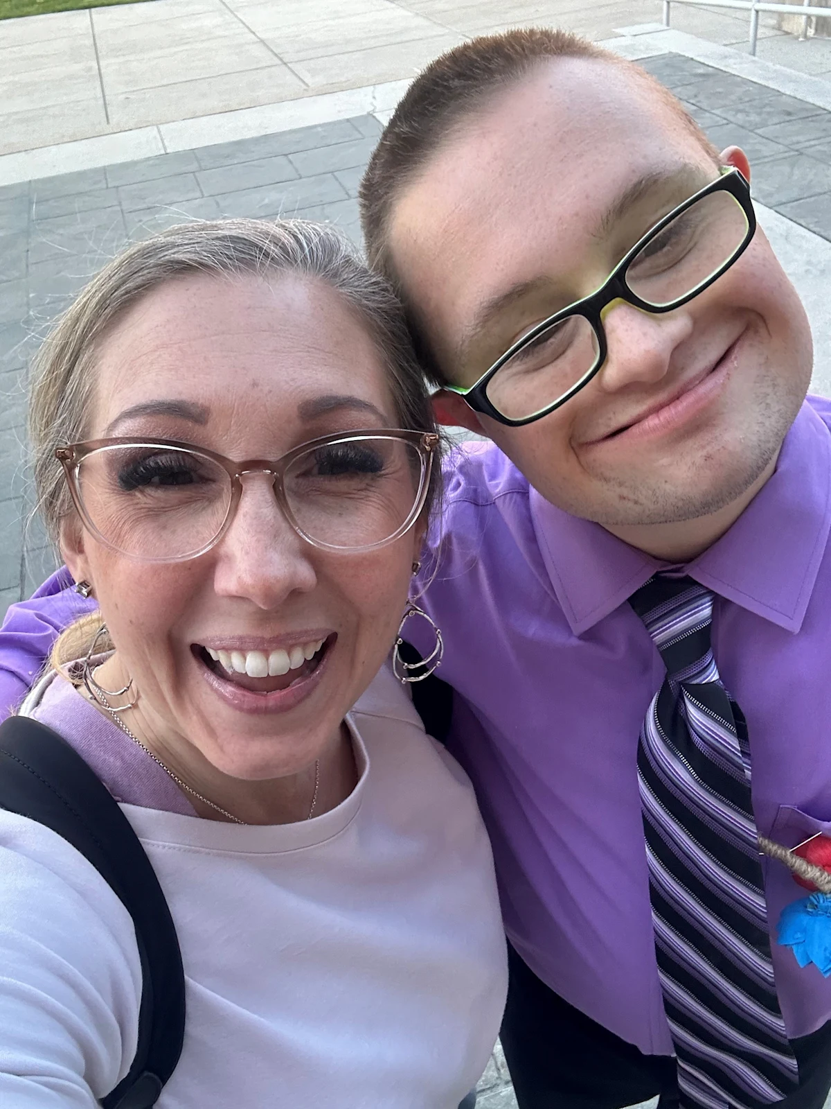 Max Osbaugh and his mother Kristina Cressler enjoy time out together. Max has Down syndrome and obstructive sleep apnea (OSA). He sleeps better and is doing more by himself since treating his OSA with Inspire® therapy. 