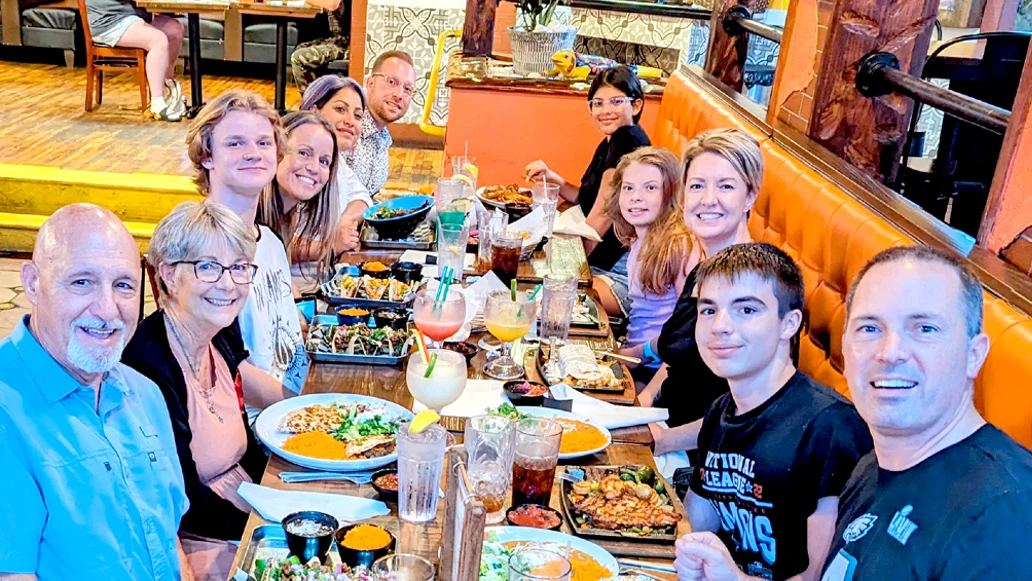 Frank Alexander spends time with the whole family during a trip. 