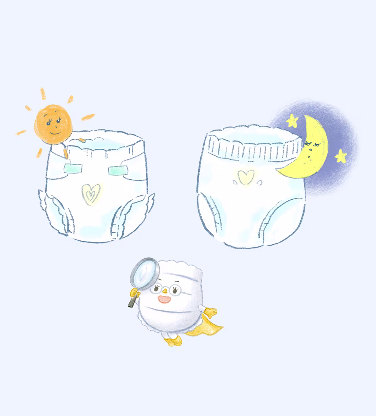 Q1 昼間はテープSを使ってます。夜用にパンツMだと大きすぎる？