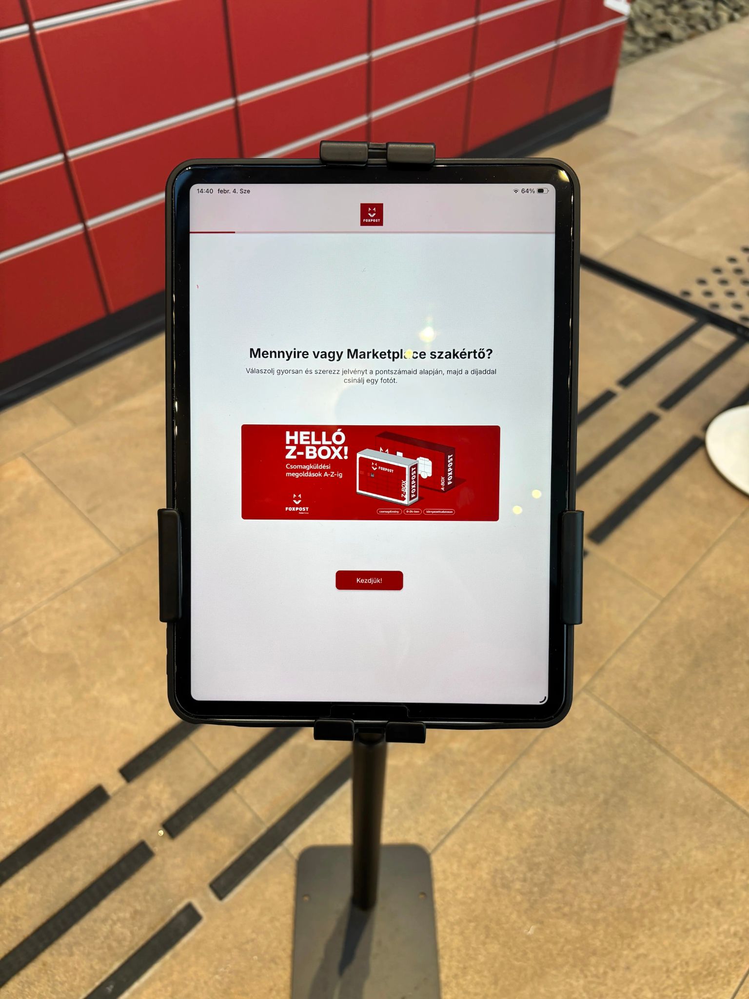 iPad kvíz állomás a FoxPost standján