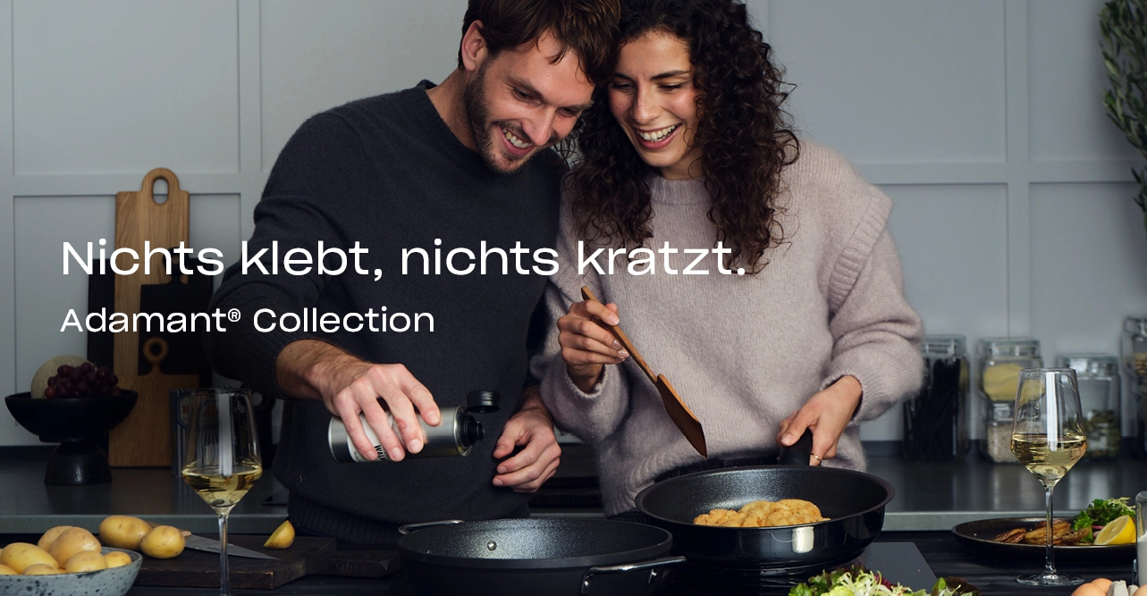 Fissler Adamant Collection Pfannen. Nichts klebt, nichts kratzt.