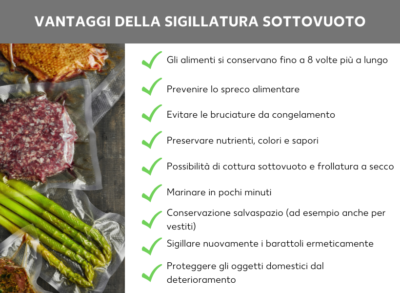 10 Vantaggi del sottovuoto